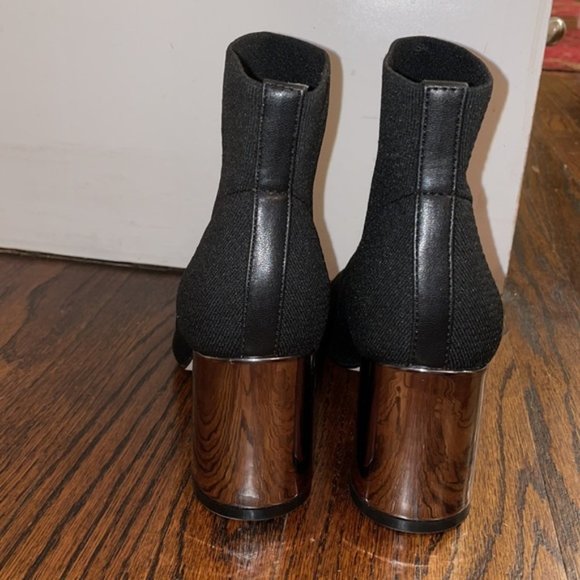 BCBG Leather Black with Silver Booties - Picture 4 of 6